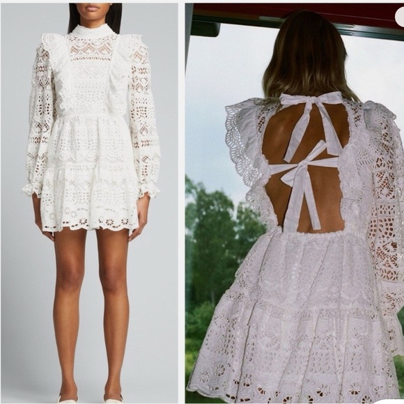 Sea New York White Backless Lace Dress - Picture 2 of 3